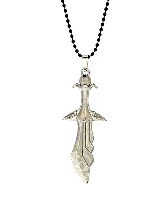 silver satin less steel pendant