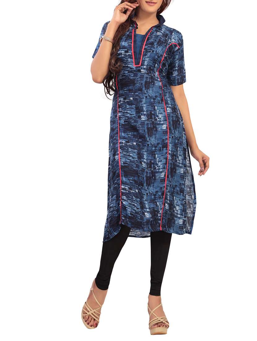 blue rayon straight kurta