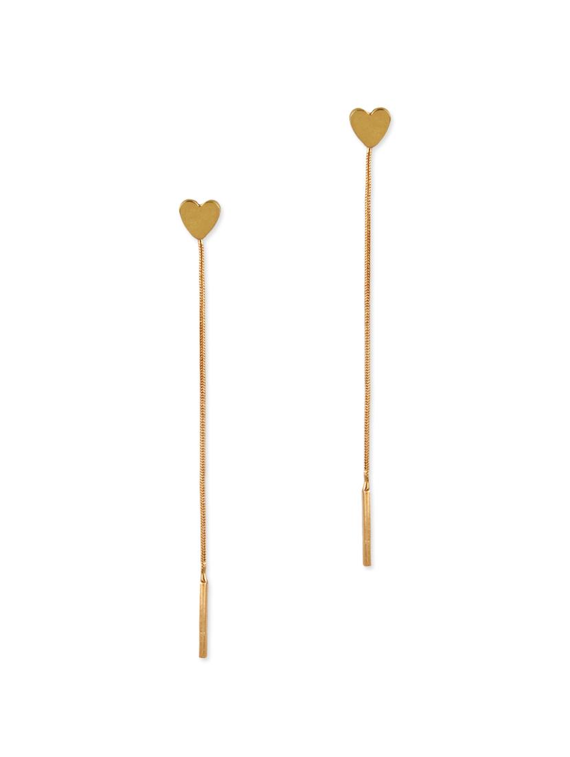 Gold Metal Drop Earring - By