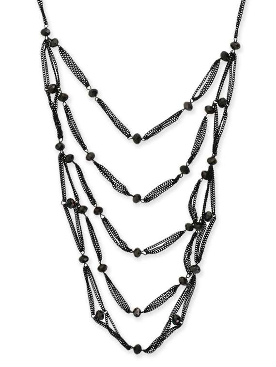 black metal long necklace