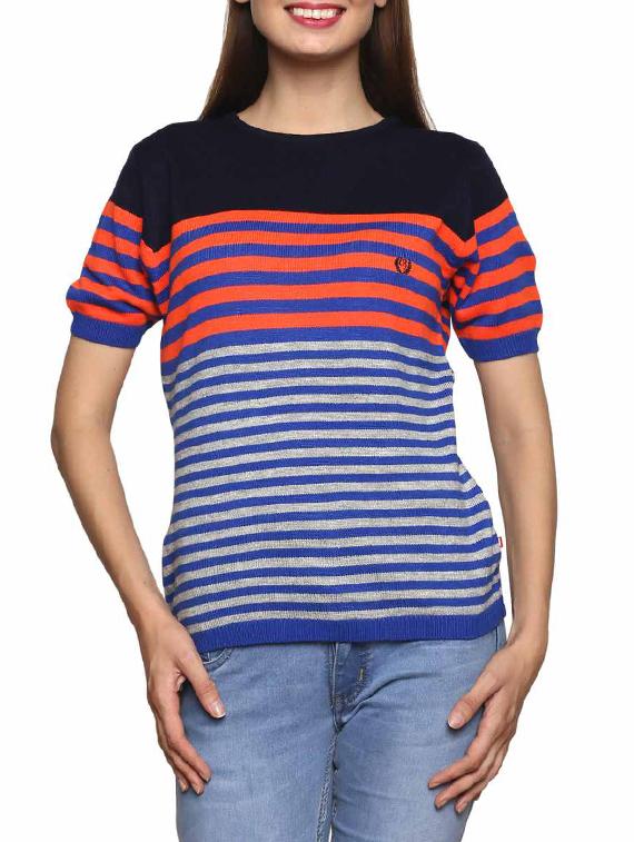 multi color striped acrylic pullover - 11855136 - Zoom Image - 0