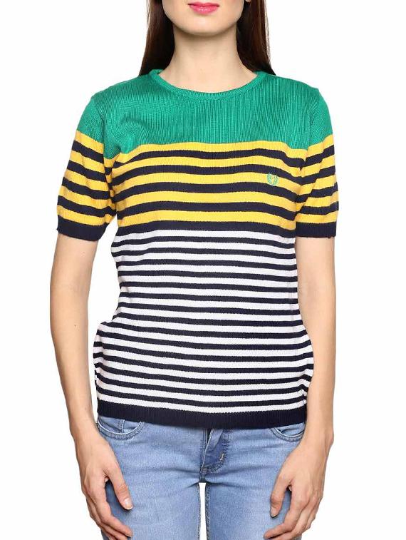 multi color striped acrylic pullover - 11855137 - Zoom Image - 0