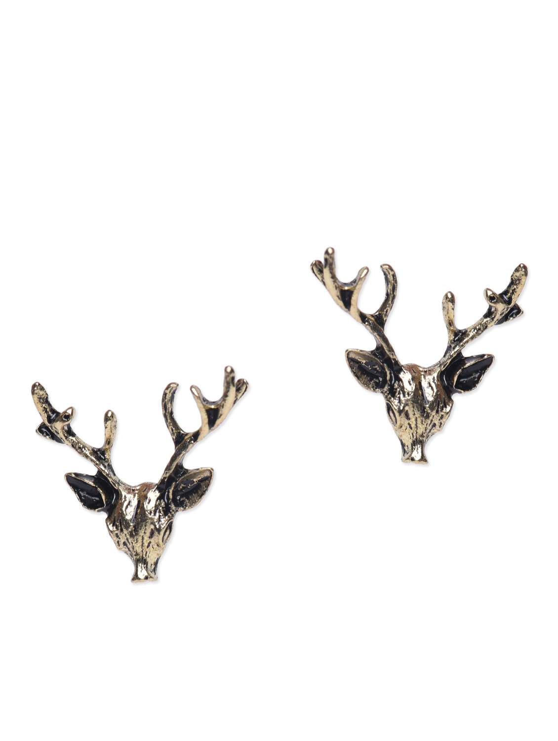silver deer shaped metallic earrings
