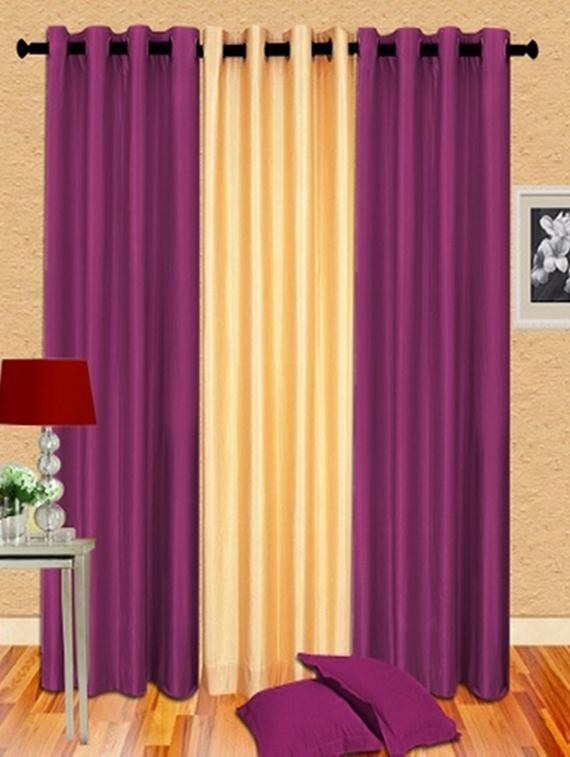 Plain Set Of 3 Curtain In Purple Colour From Curtains Accessories For Uni By Cortina 955 At 20 Off 2021 Limeroad Com Plain Set Of 3 Curtain In Purple Colour, Purple Color Curtains