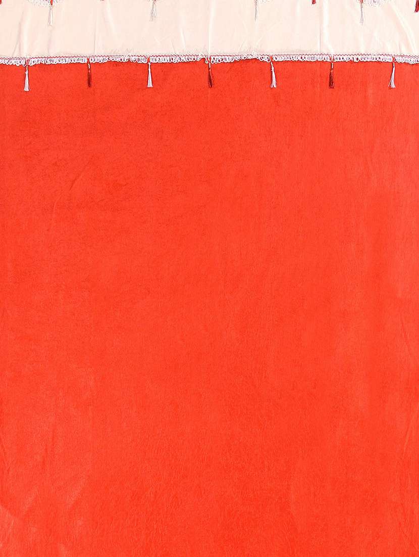 Buy Online Home Candy Orange Border Set Of 2 Long Door Curtains 9