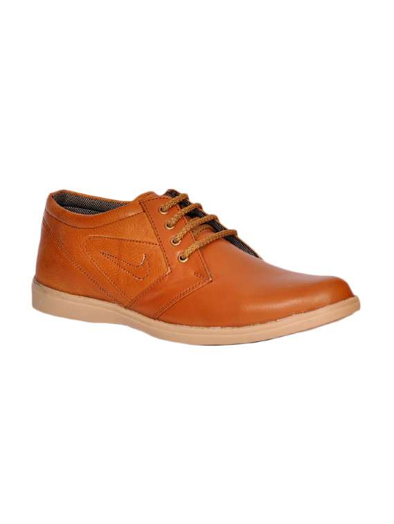 tan leatherette lace up shoe