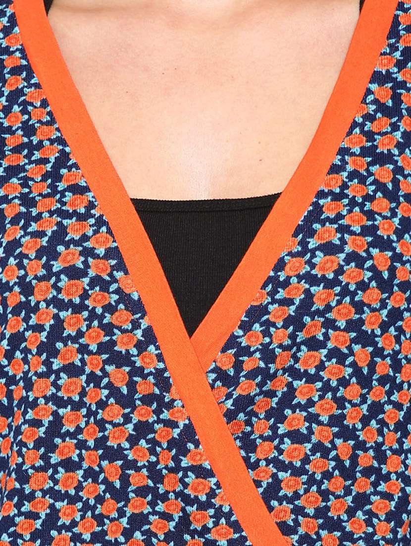 navy blue floral hosiery cardigan - 11875040 -  Standard Image - 3