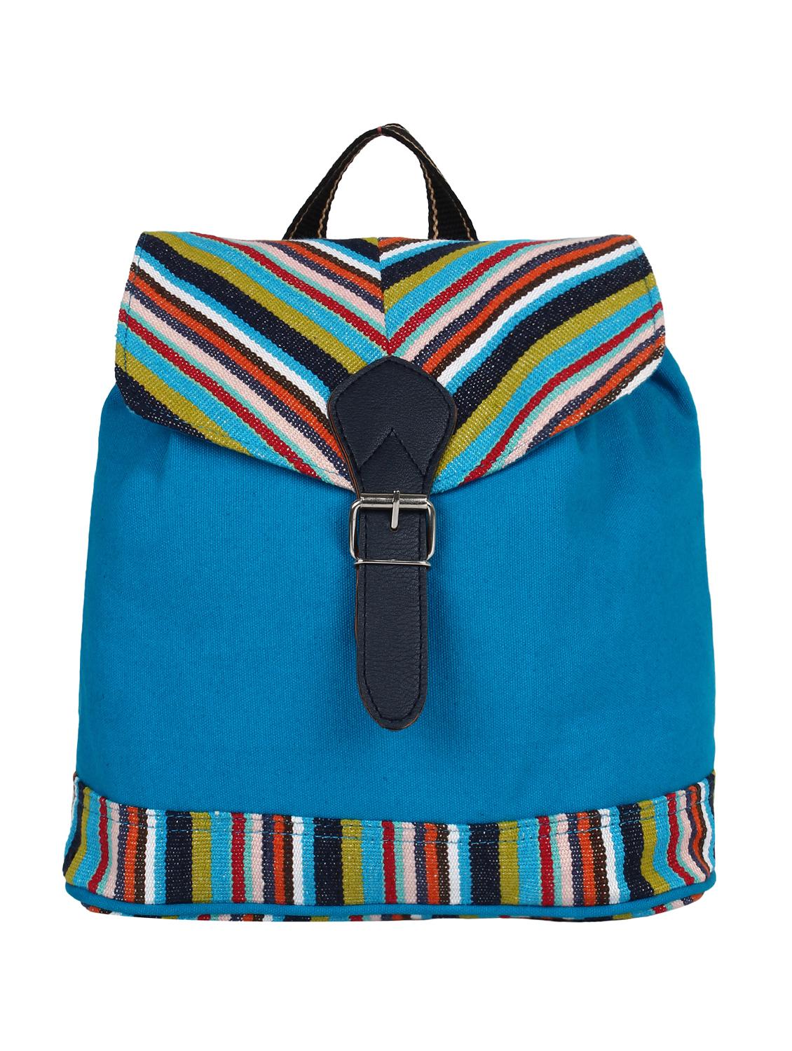 blue canvas regular backpack - 11875206 -  Zoom Image - 0
