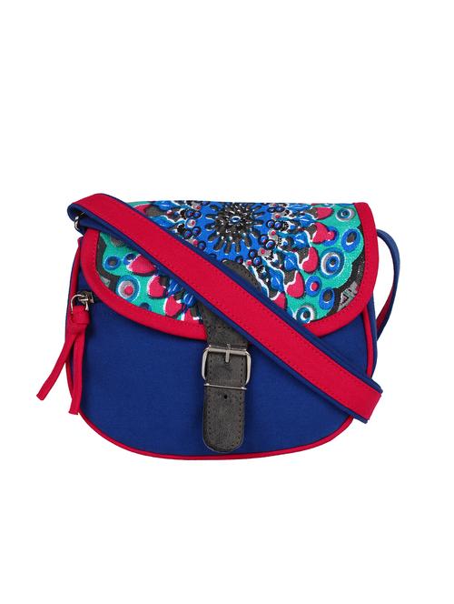 blue printed regular sling bag - 11875225 - Standard Image - 0