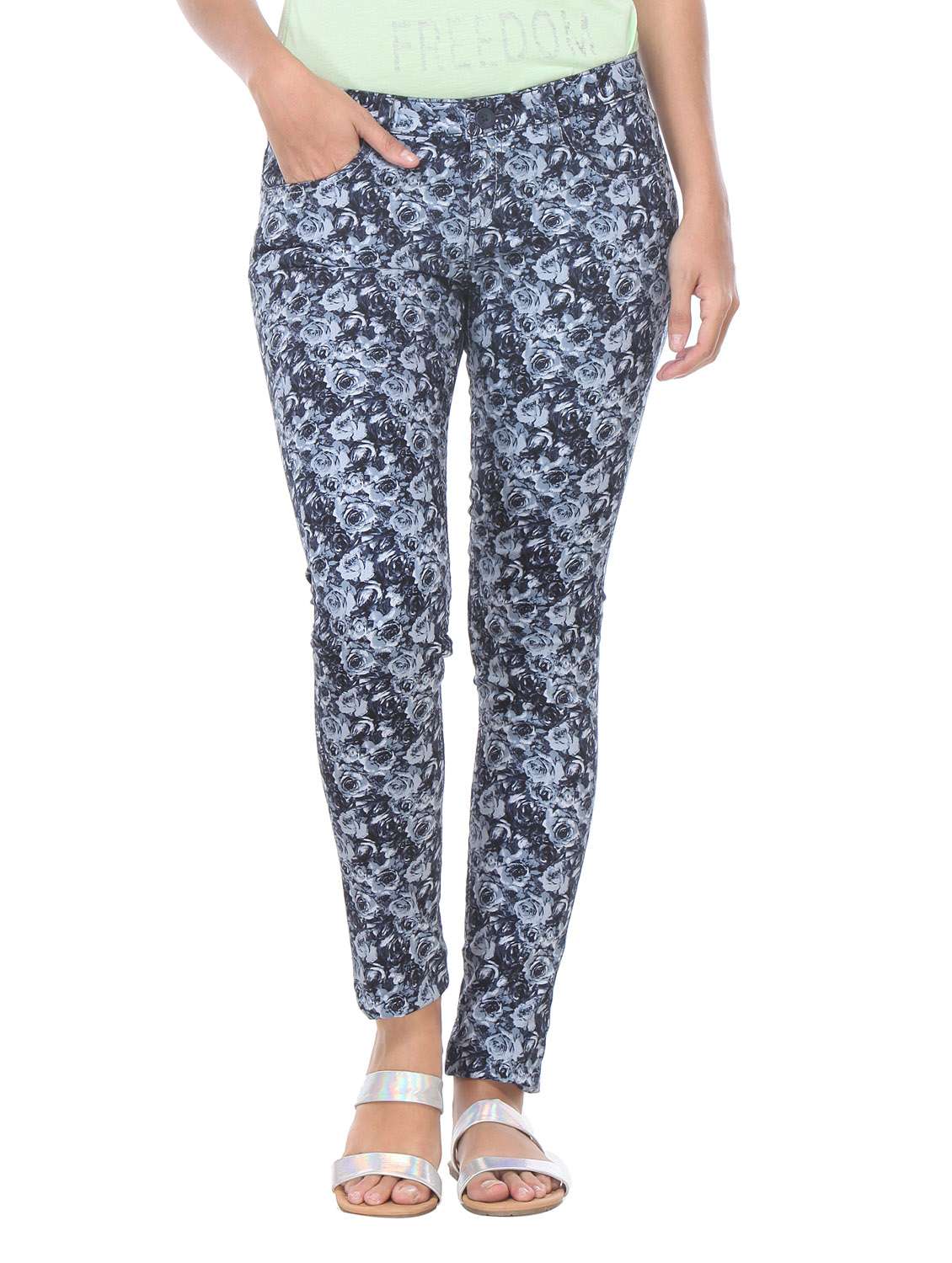 blue cotton jeggings