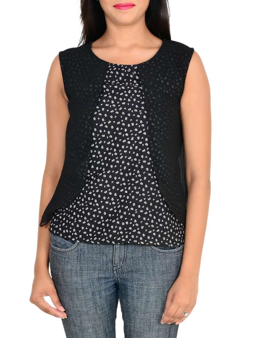 black rayon regular top
