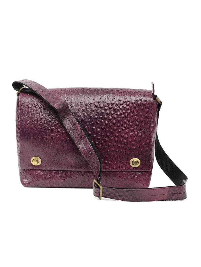 purple leatherette textured sling bag - 11902729 - Zoom Image - 0