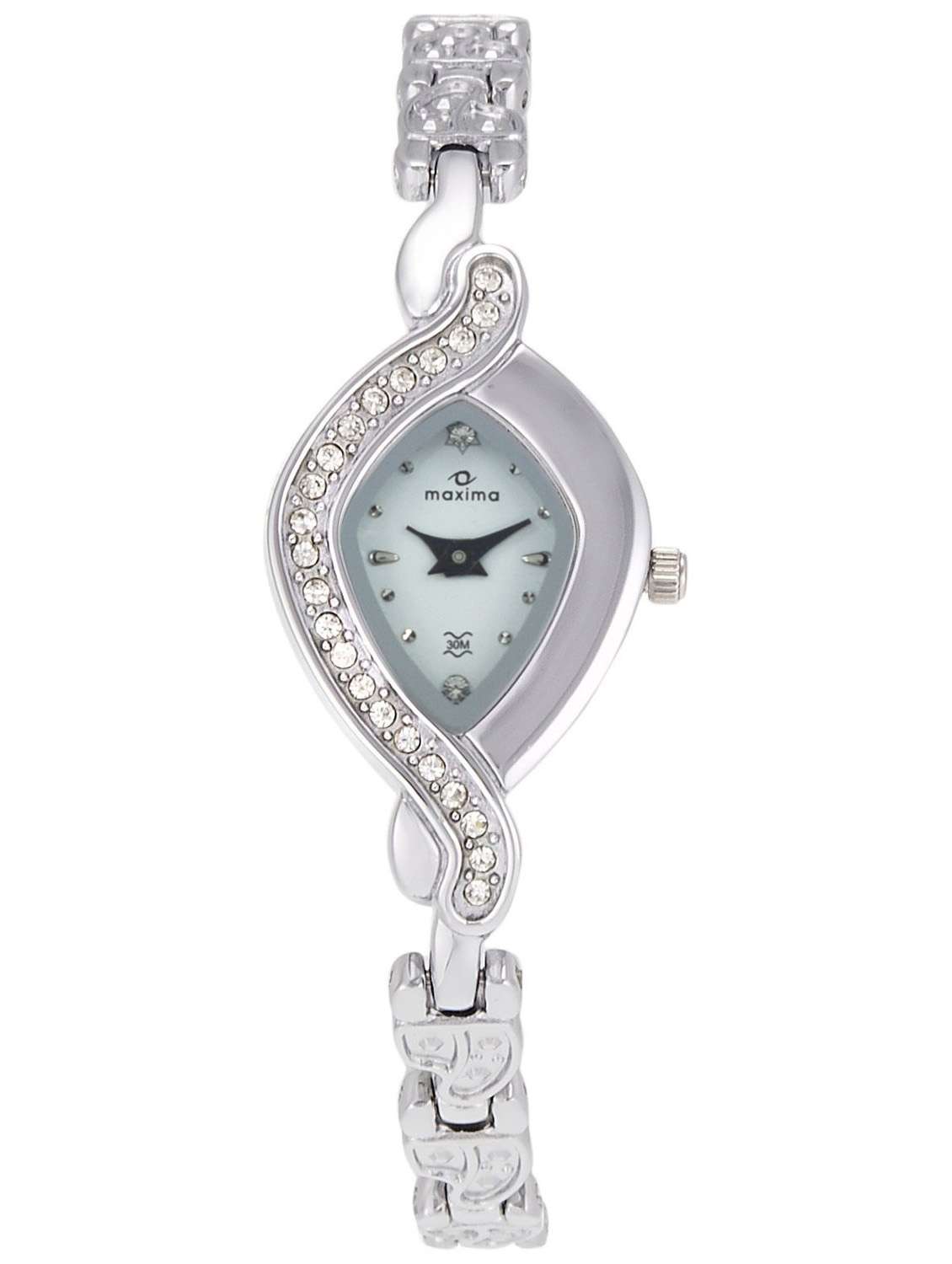maxima white analog watch for women
