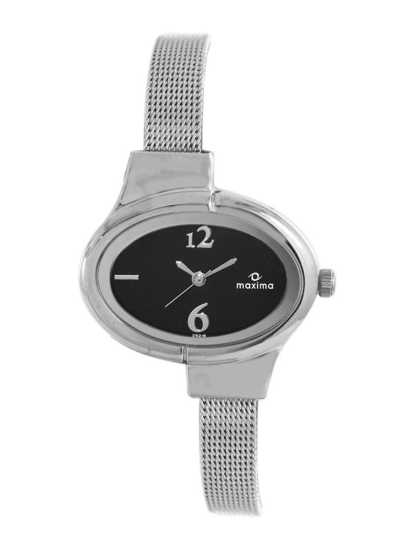 maxima black analog watch for women
