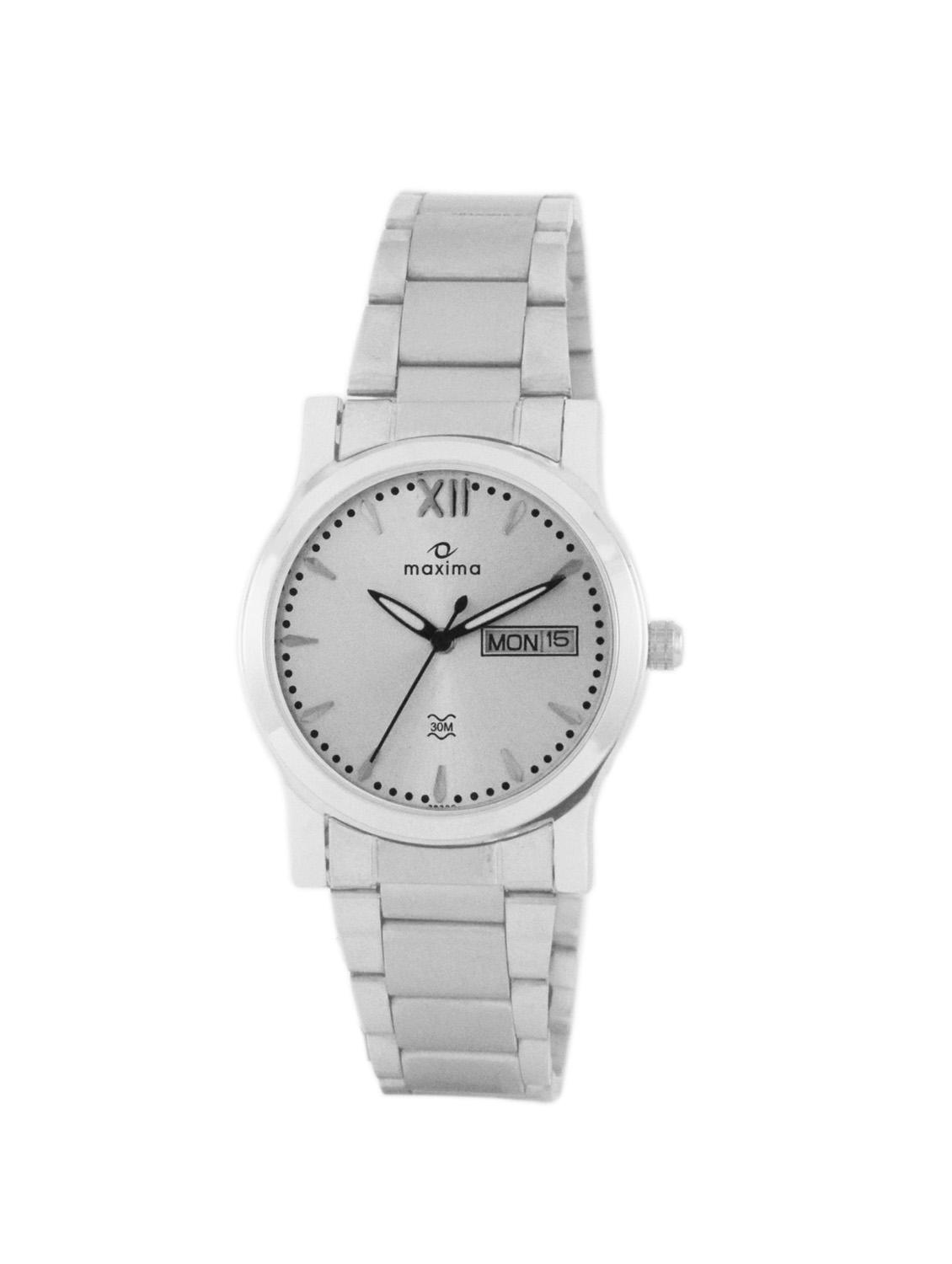 maxima silver analog watch for women