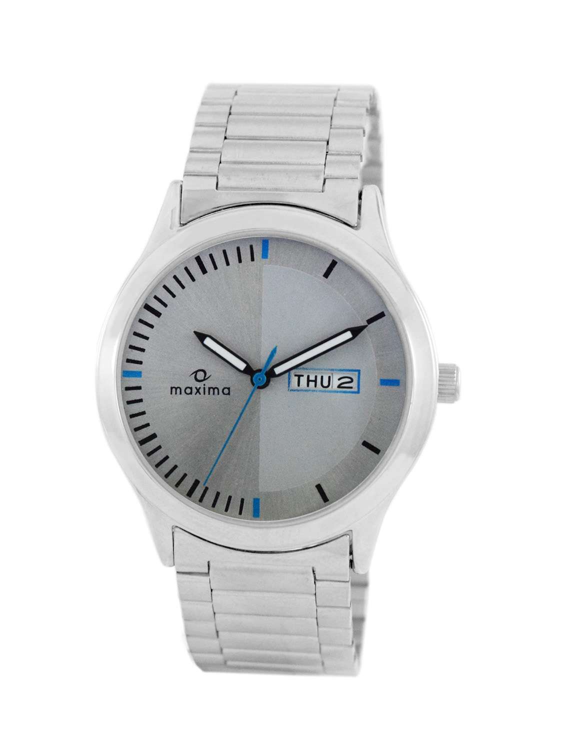 maxima silver analog watch for men
