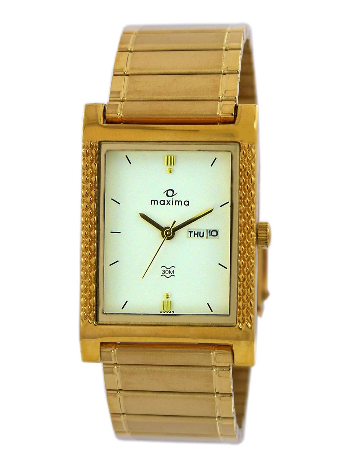 maxima white analog watch for men