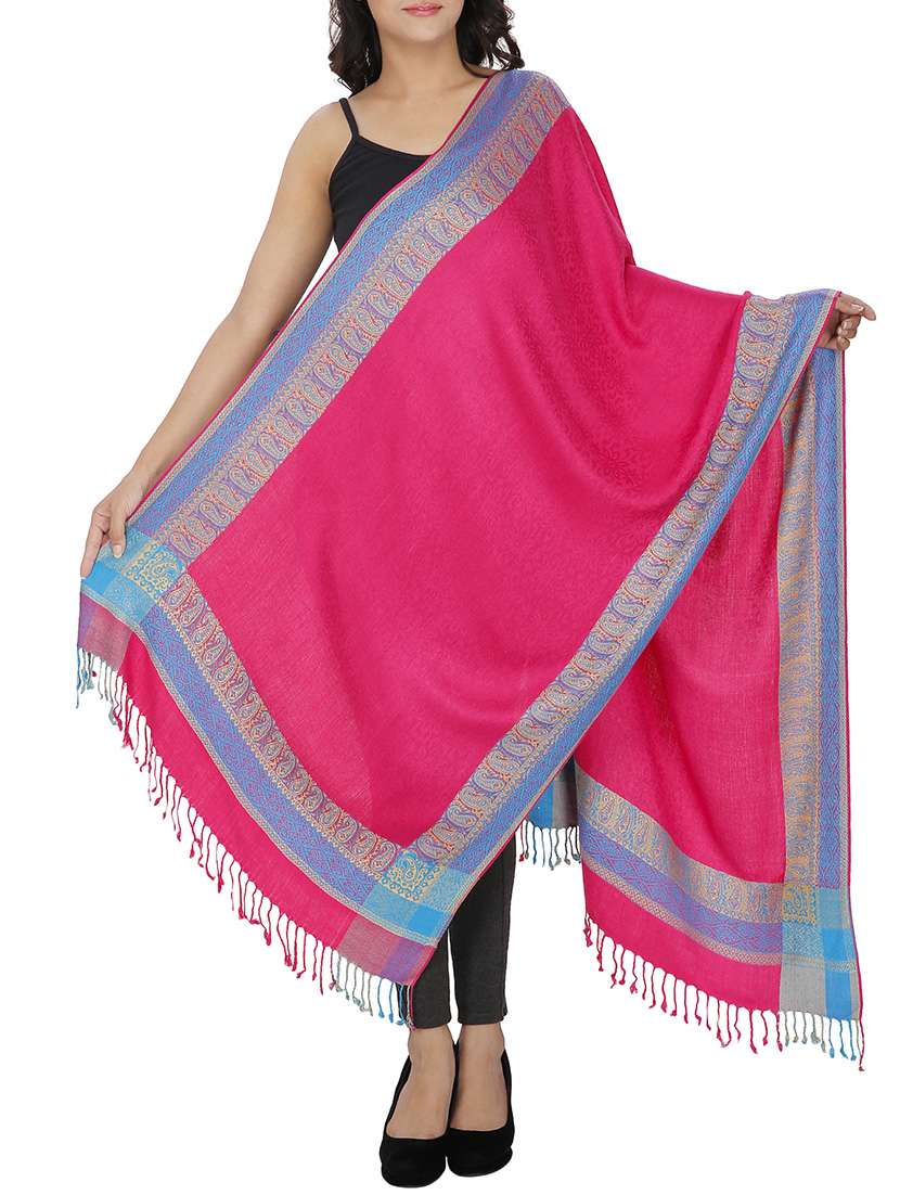 pink viscose jacquard shawl - 11912178 - Zoom Image - 0