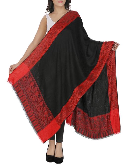 black viscose jaquard shawl - 11912184 -  Standard Image - 0