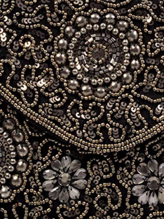 black cotton embellished clutch - 11912489 -  Standard Image - 3