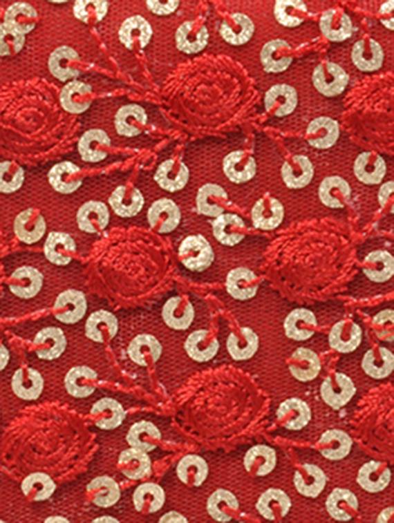 red cotton embroidered box clutch - 11912495 - Standard Image - 3