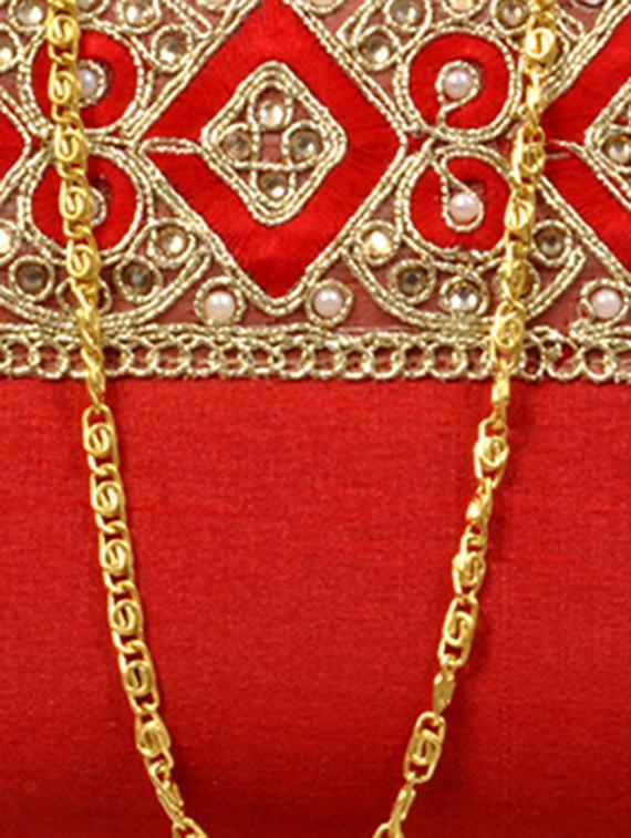 red cotton embroidered clutch - 11912498 -  Standard Image - 3
