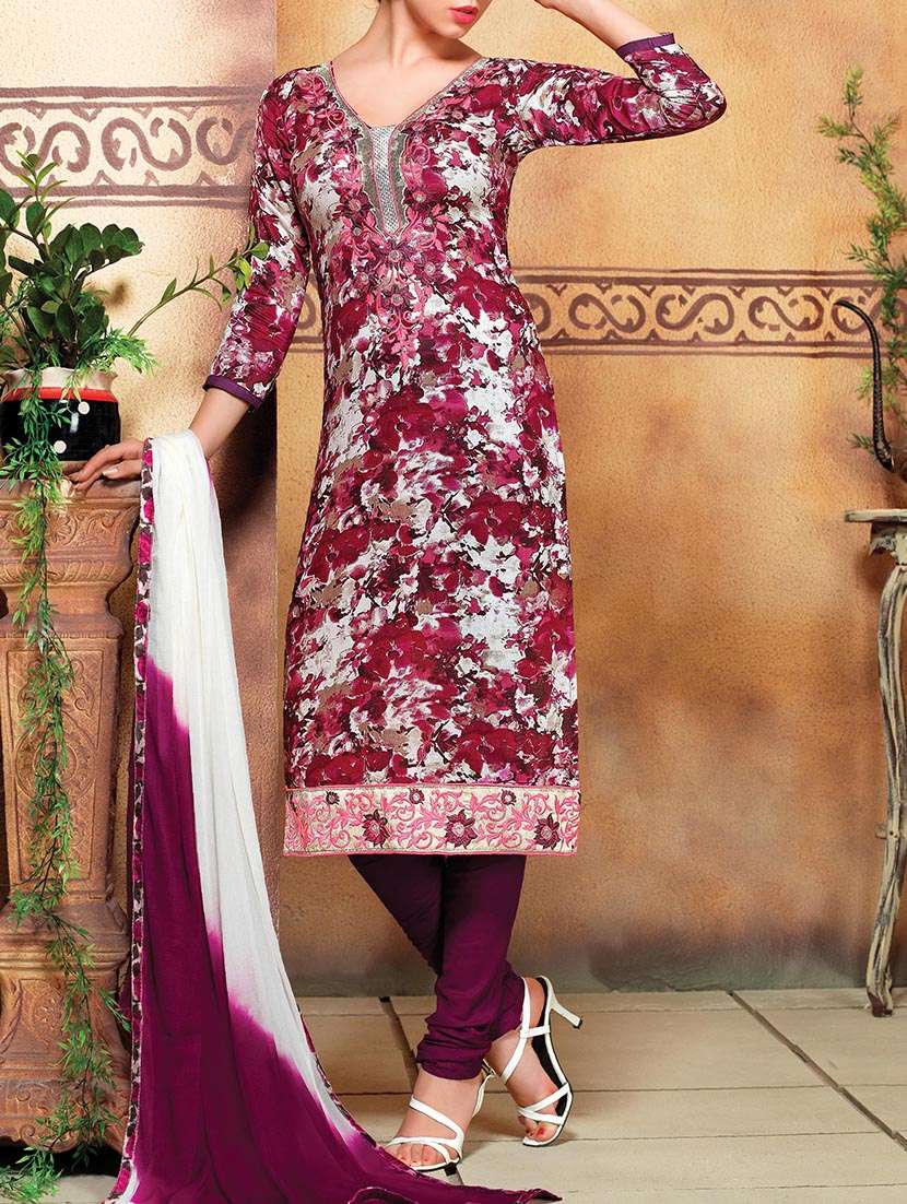 multi colored cotton unstitched suit