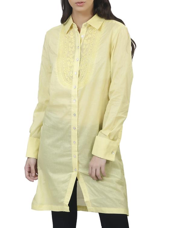 yellow cotton regular tunic - 11914002 - Zoom Image - 0