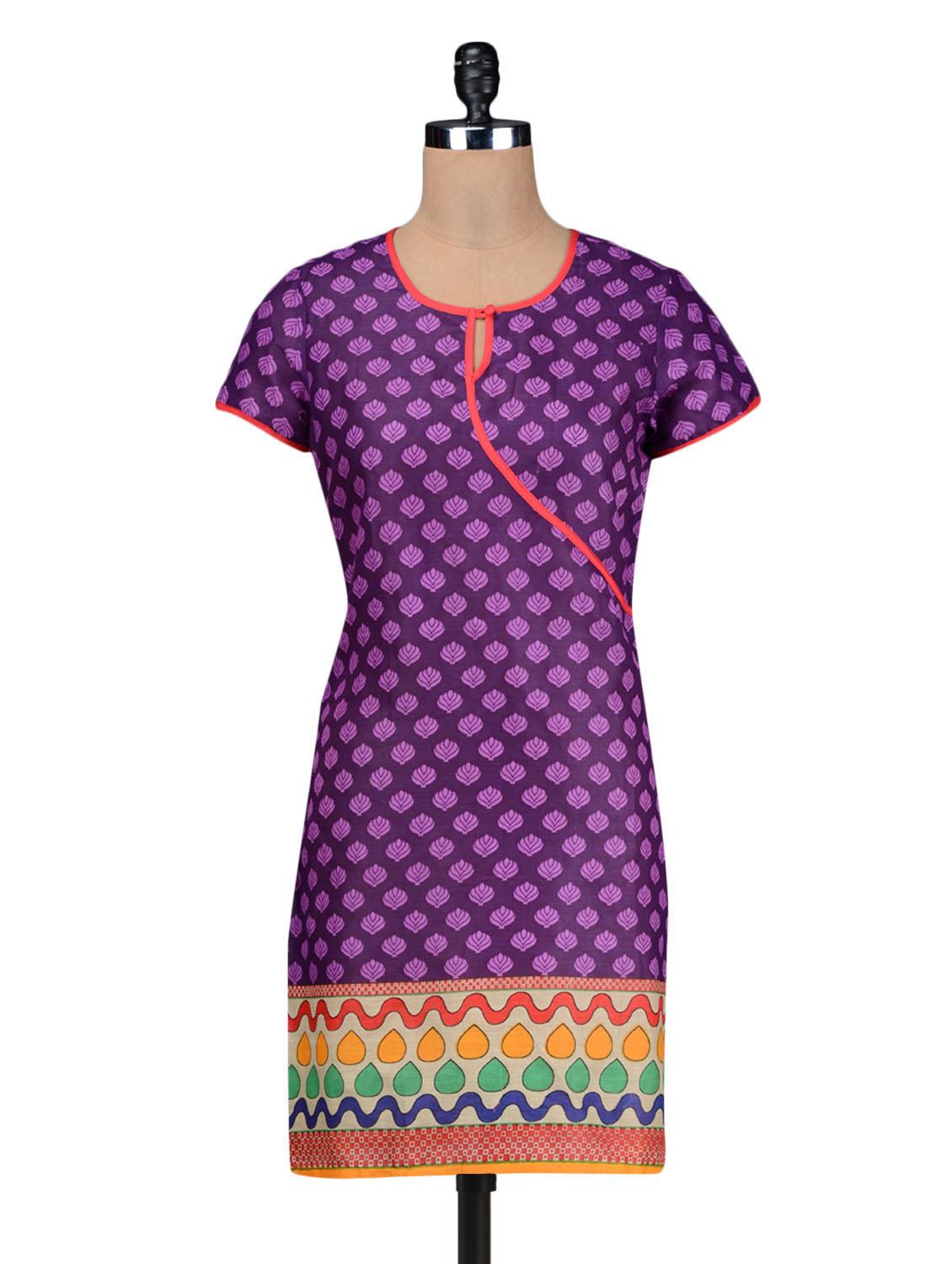 Purple Cotton Summer Kurta - By