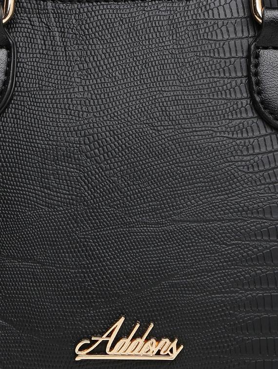 black leatherette handbag with sling - 11921152 - Standard Image - 3