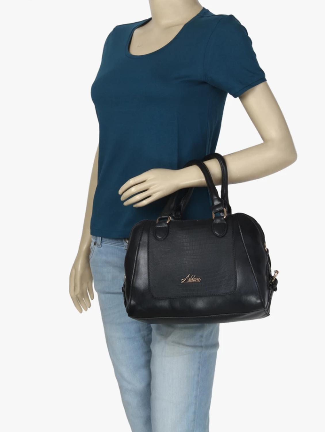 black leatherette handbag with sling - 11921152 - Standard Image - 5