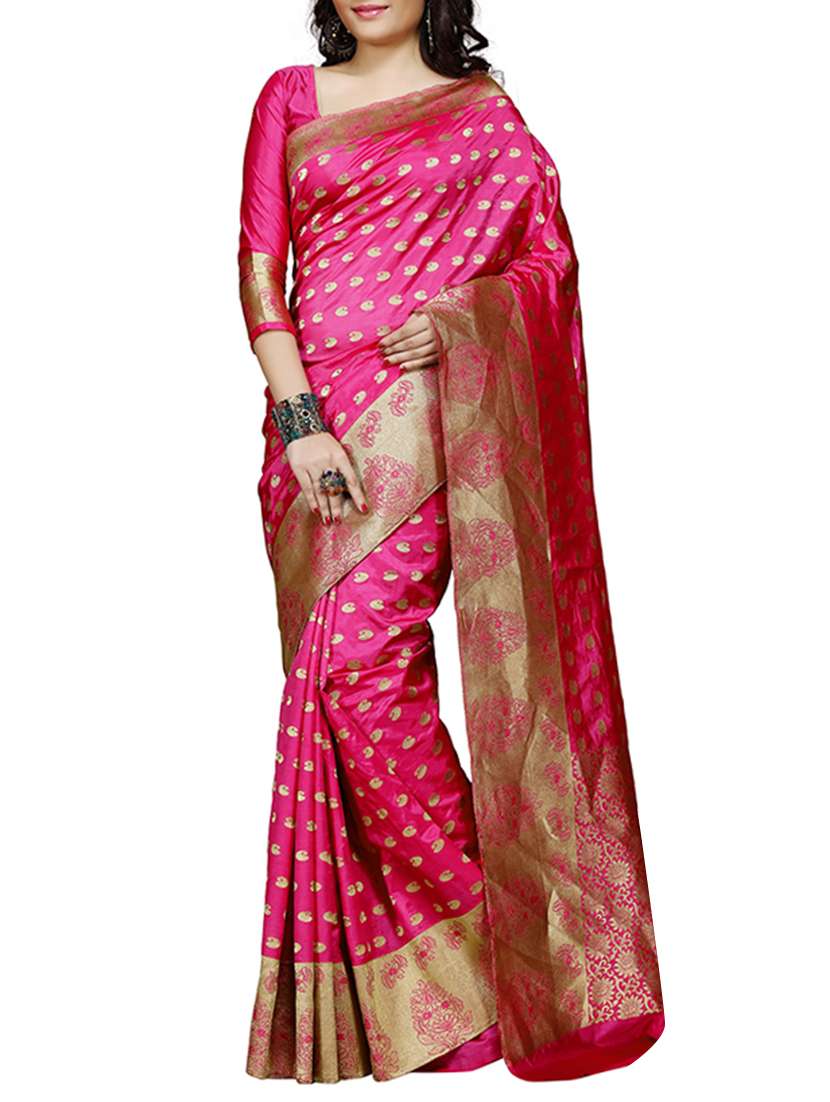 pink silk saree with blouse