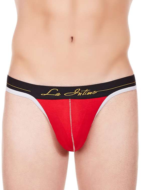 red cotton brief
