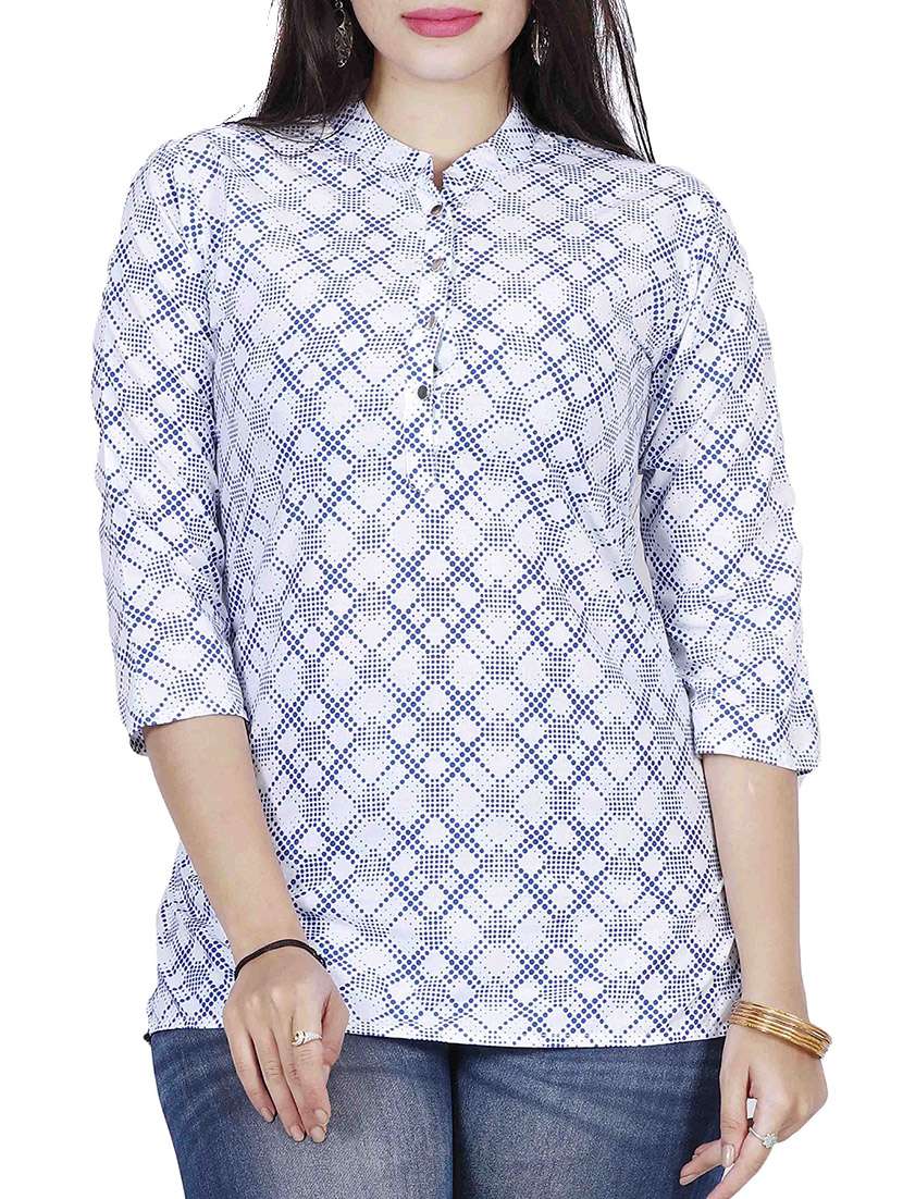 blue cotton regular top
