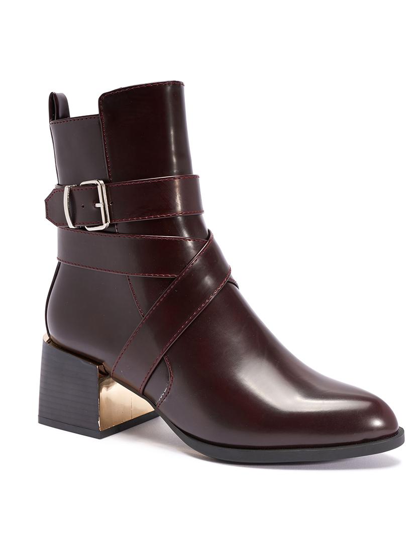 maroon synthetic ankle boot - 11946219 - Zoom Image - 0