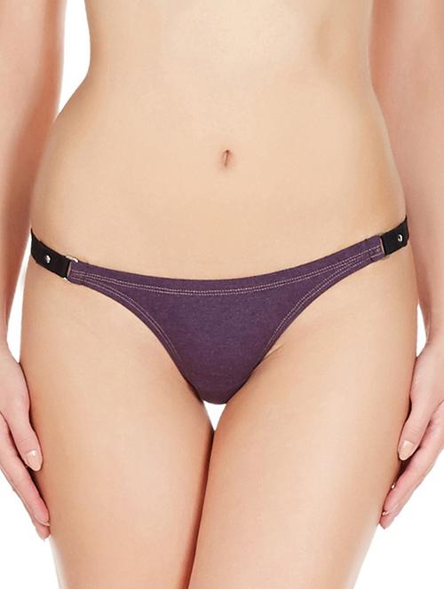 purple cotton thongs panty - 11952160 -  Standard Image - 0