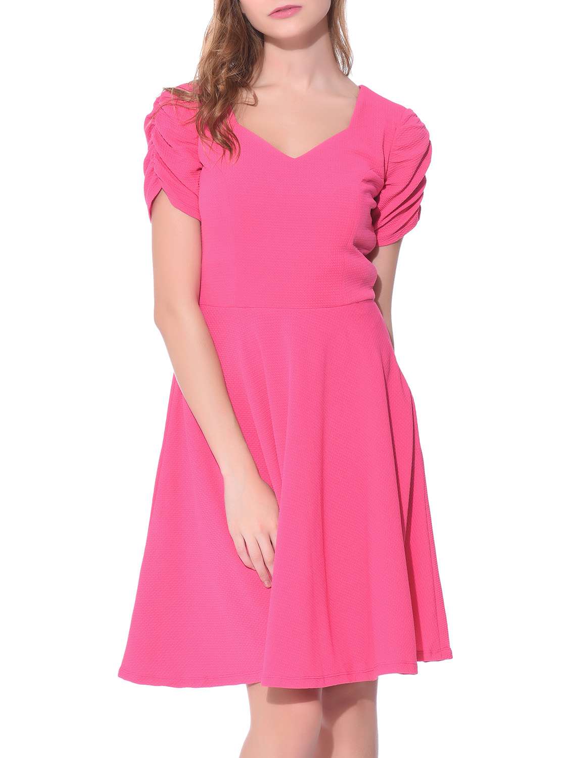 solid pink dress