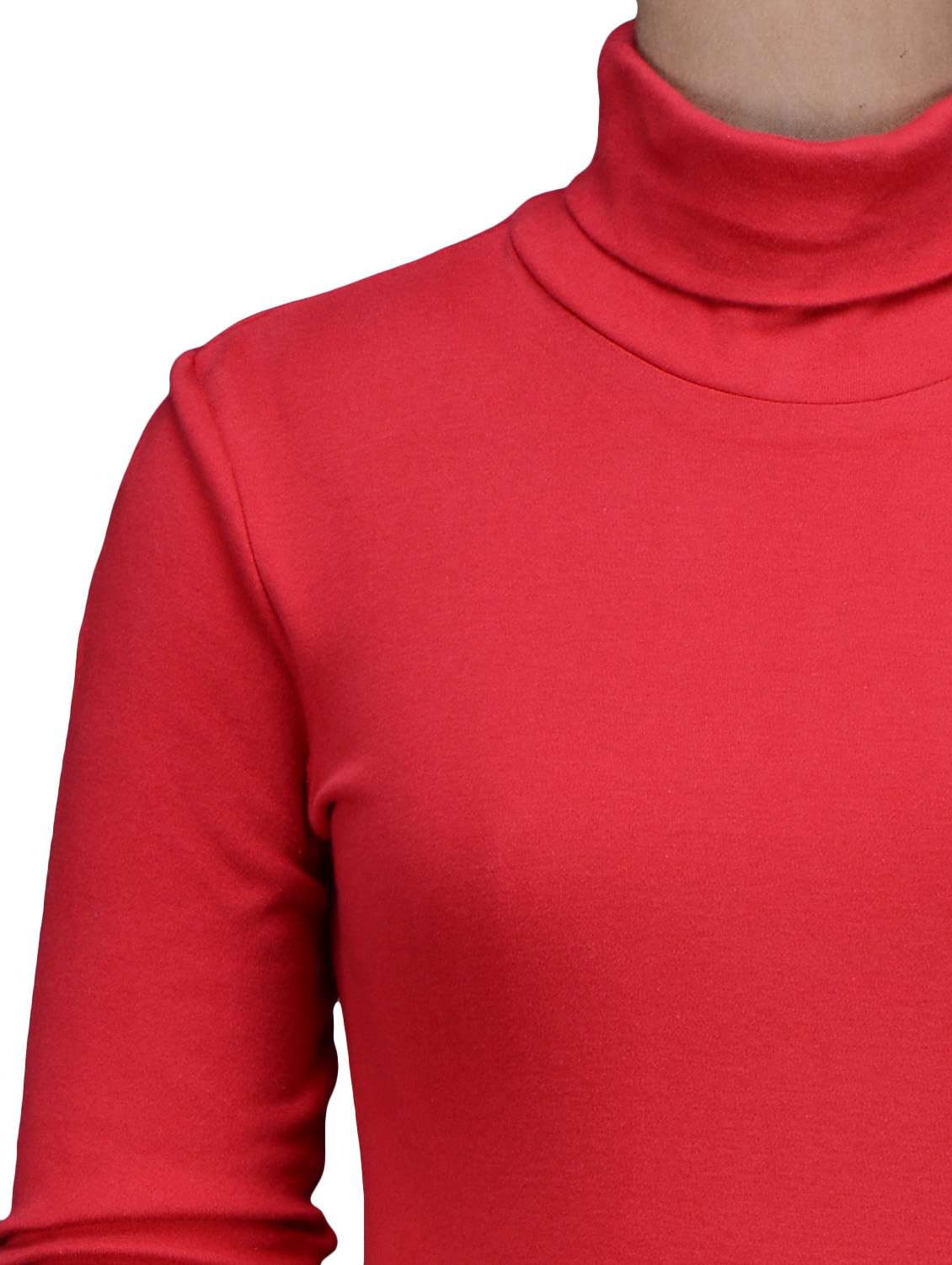 red knitted cotton turtleneck t-shirt - 1196766 - Standard Image - 3