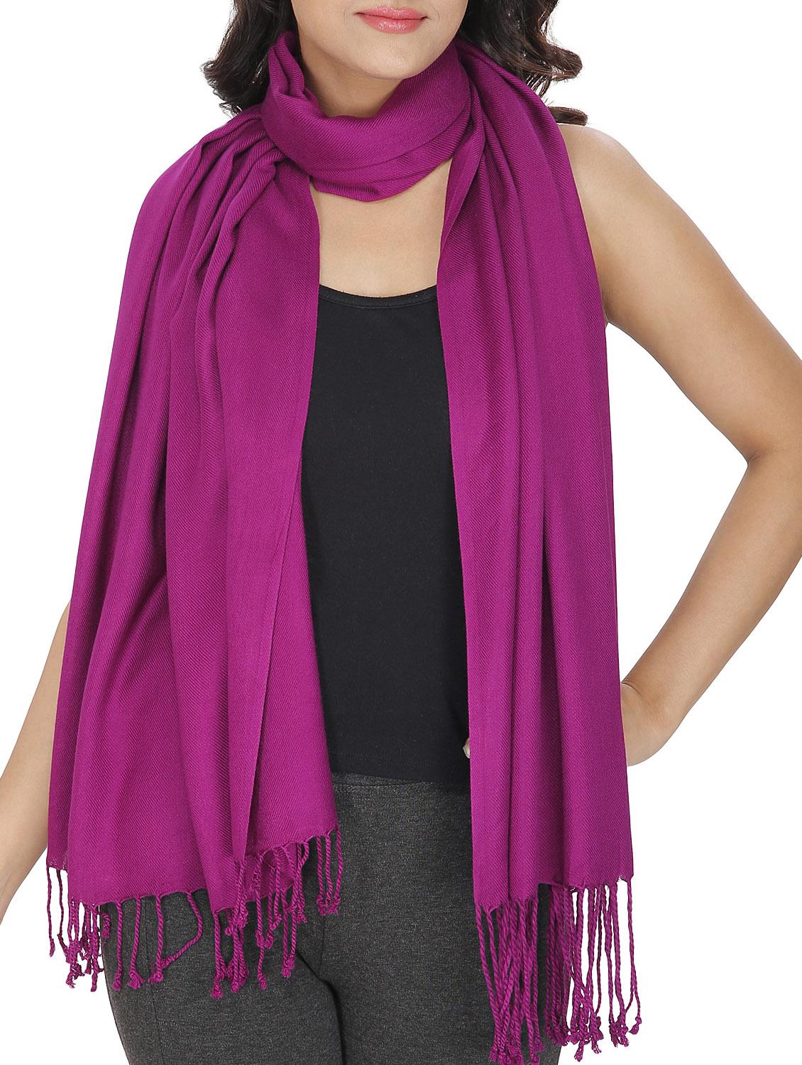 purple viscose stole - 12083057 -  Zoom Image - 0