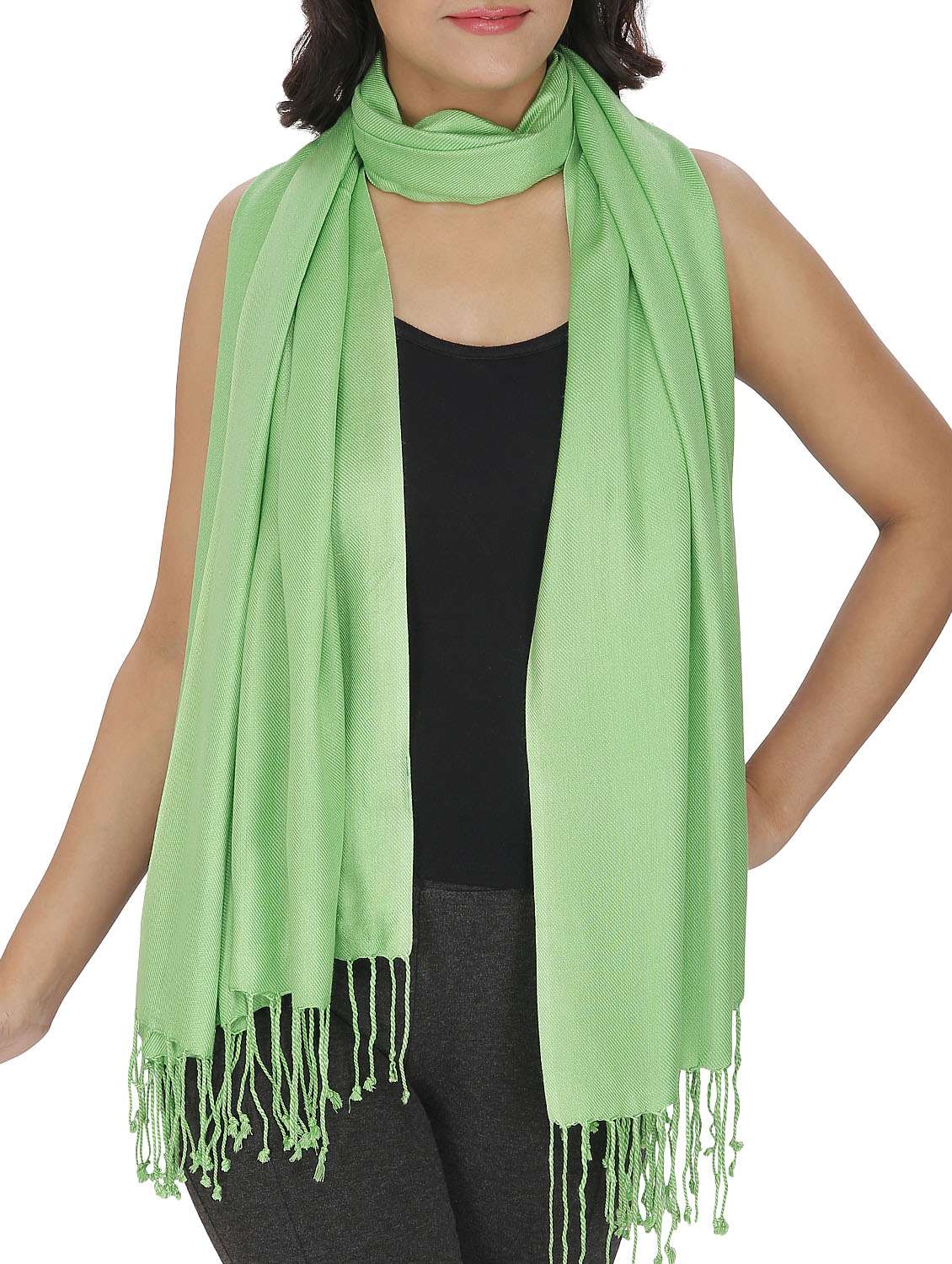 light blue viscose stole - 12083060 - Zoom Image - 0