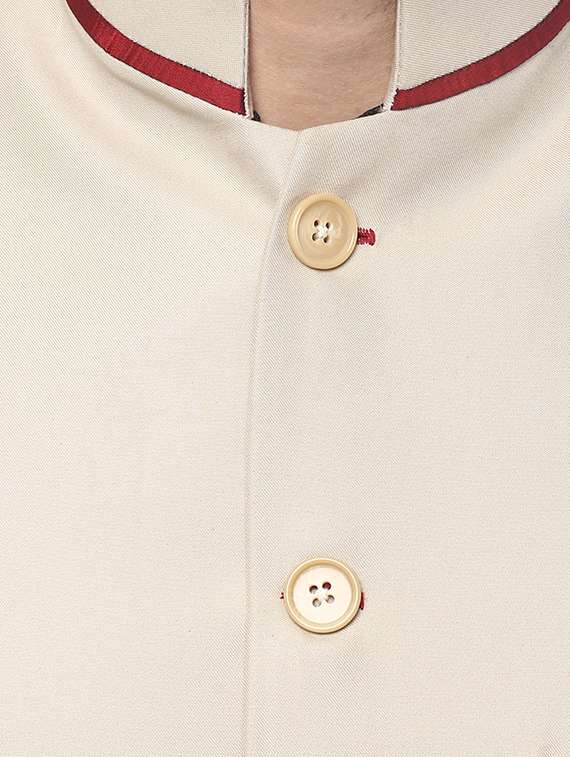 beige cotton nehru jacket - 12086086 -  Standard Image - 3