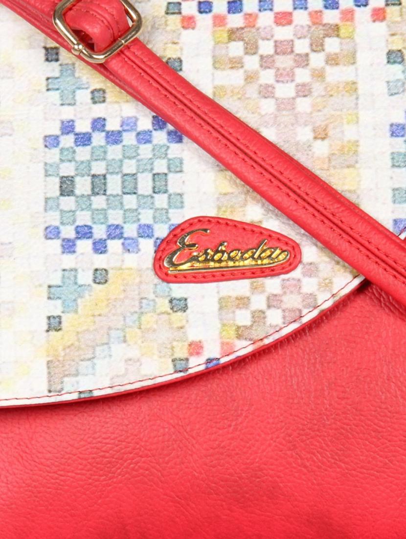 red synthetic leather sling bag - 12086440 - Standard Image - 3