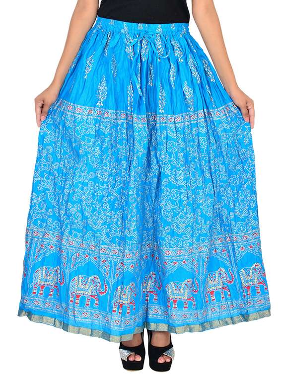 light blue cotton maxi skirt