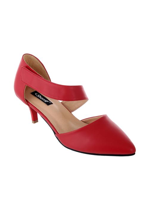 red leatherette pump - 12086799 - Standard Image - 0