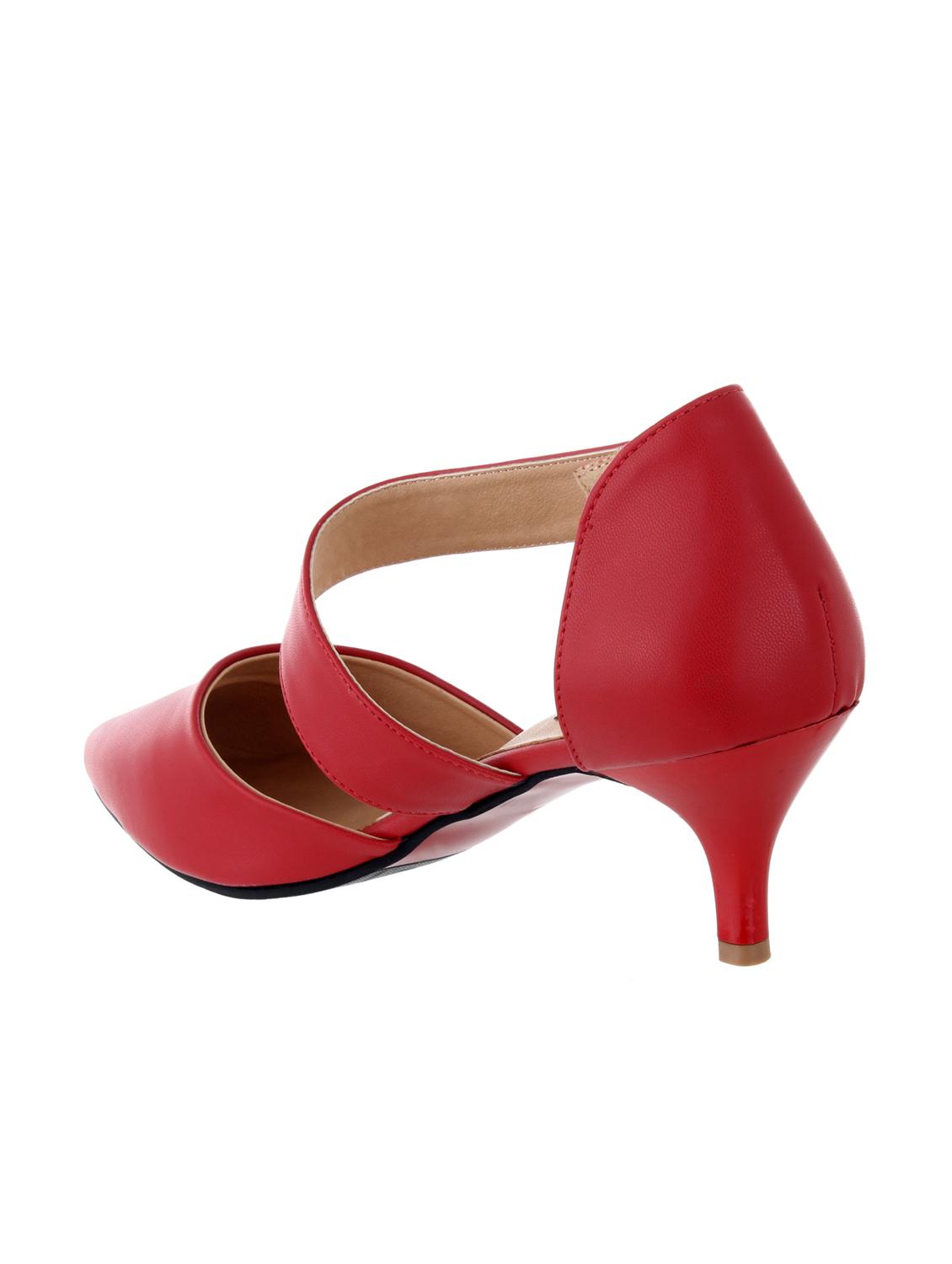 red leatherette pump - 12086799 - Standard Image - 3