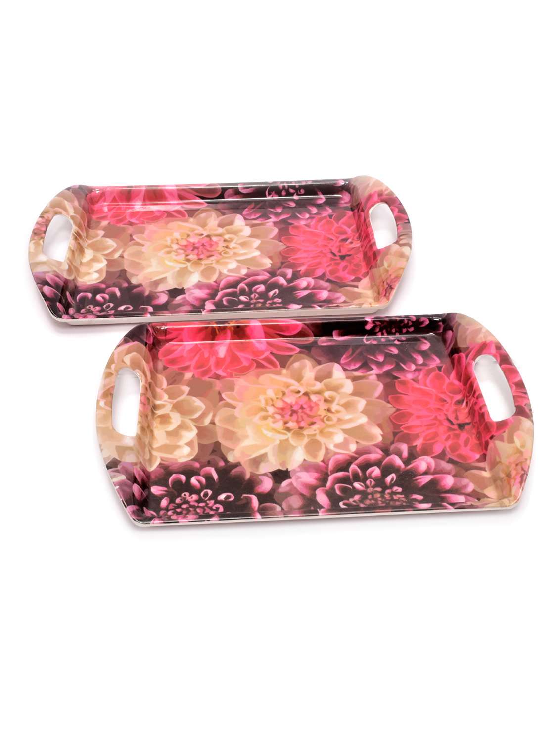 machi melamine multicolor serving trays - set of 2
