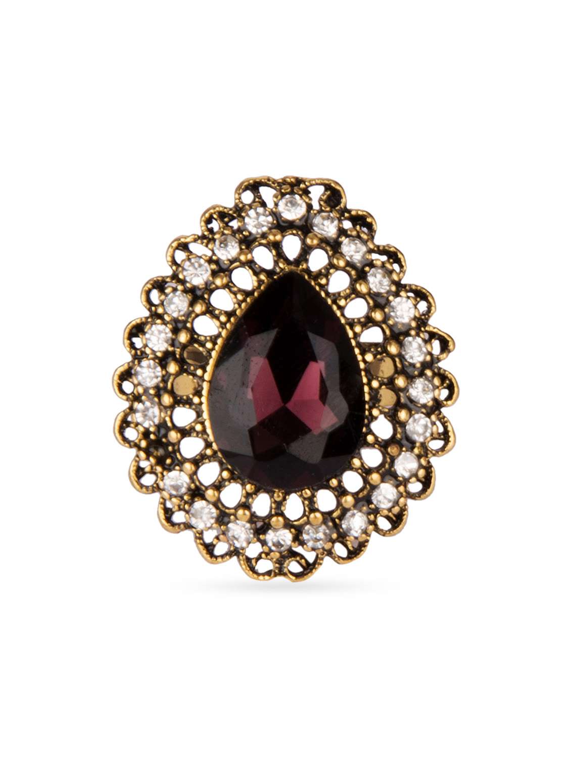 gold alloy stone studded ring