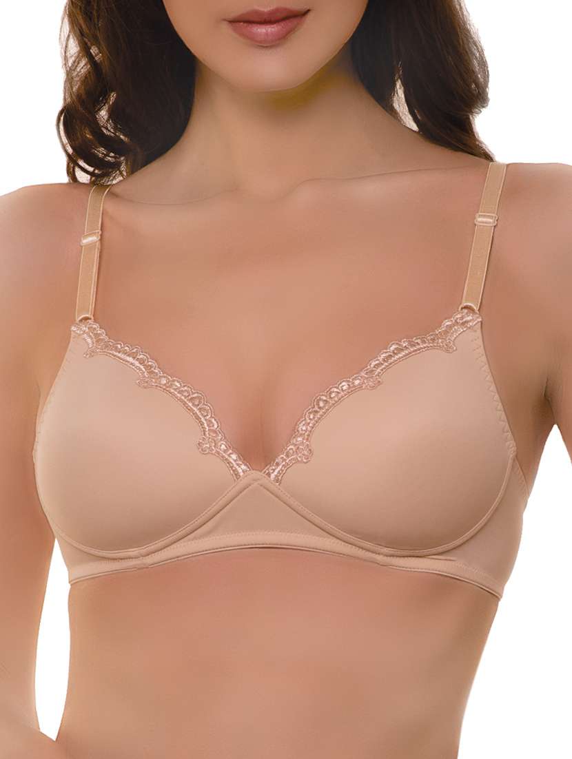 lace detail plunge bra - 12096134 - Zoom Image - 0