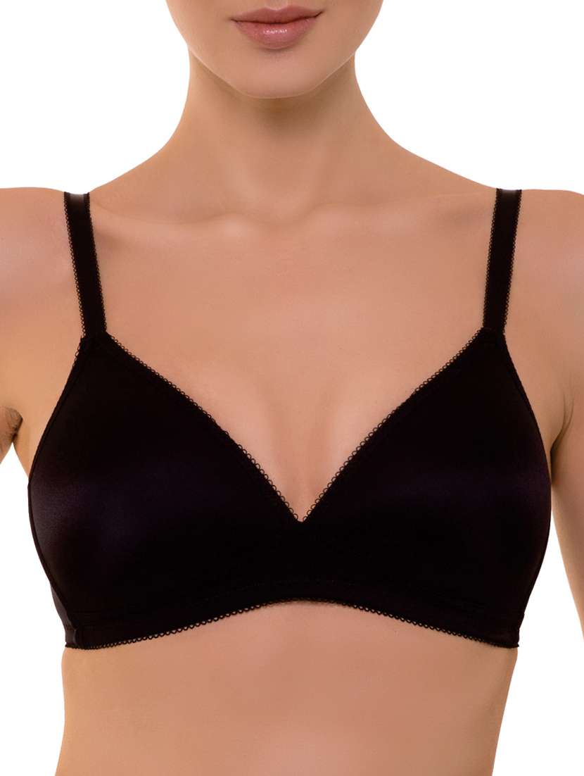 lace trim solid bra - 12096145 - Zoom Image - 0
