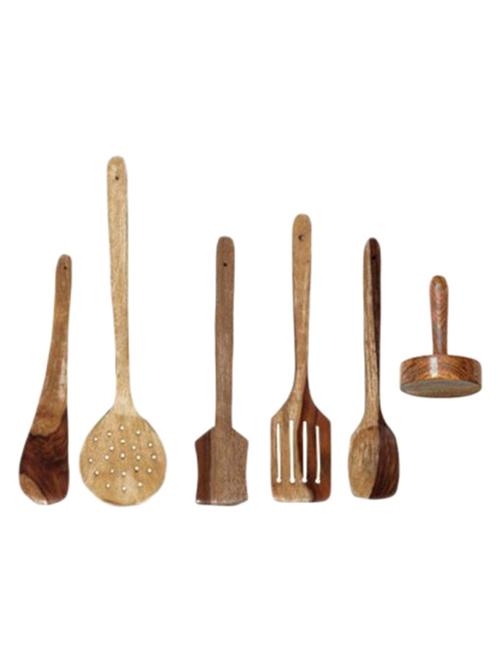 desi karigar wooden skimmers set of 5 + 1 masher - 12096649 -  Standard Image - 0